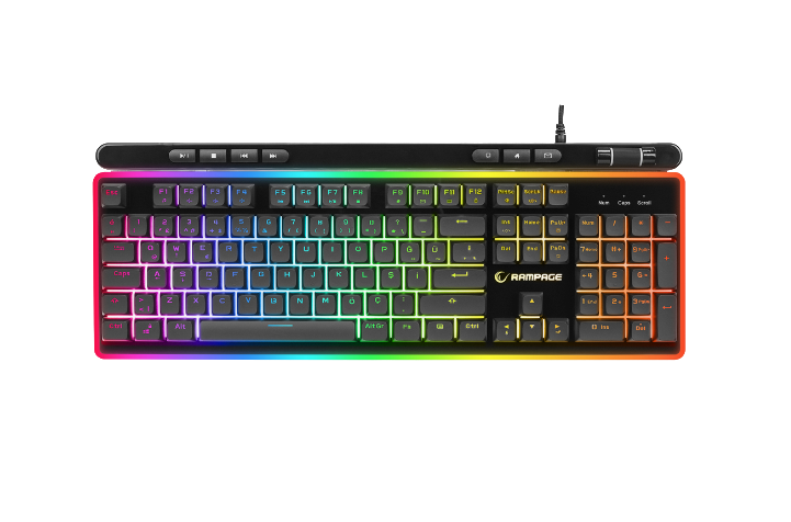 KLAVYE OYUNCU Rampage SHINE K14 Siyah USB RGB Membrane